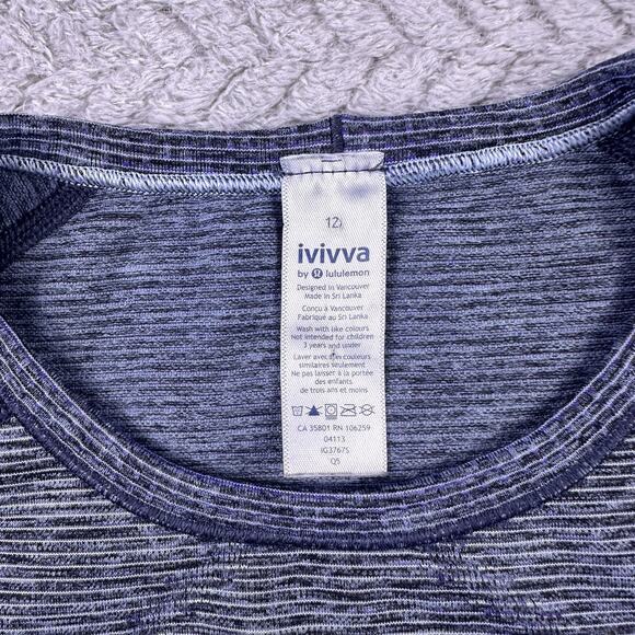 Ivivva Fly Tech Long Sleeve Shirt Top Fitted Base Layer Top Thumb Holes Girls 12 - Picture 2 of 10